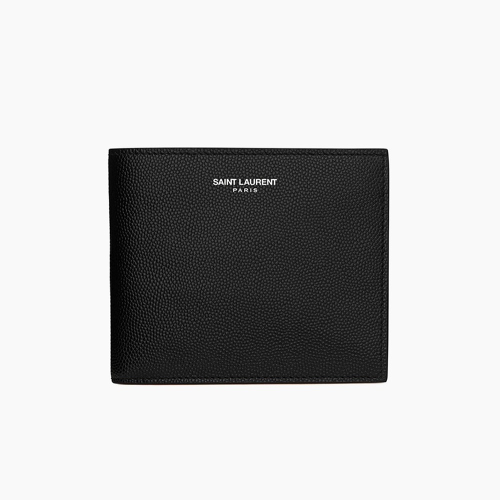 Saint Laurent East West Wallet In Grain De Poudre Embossed Leather
